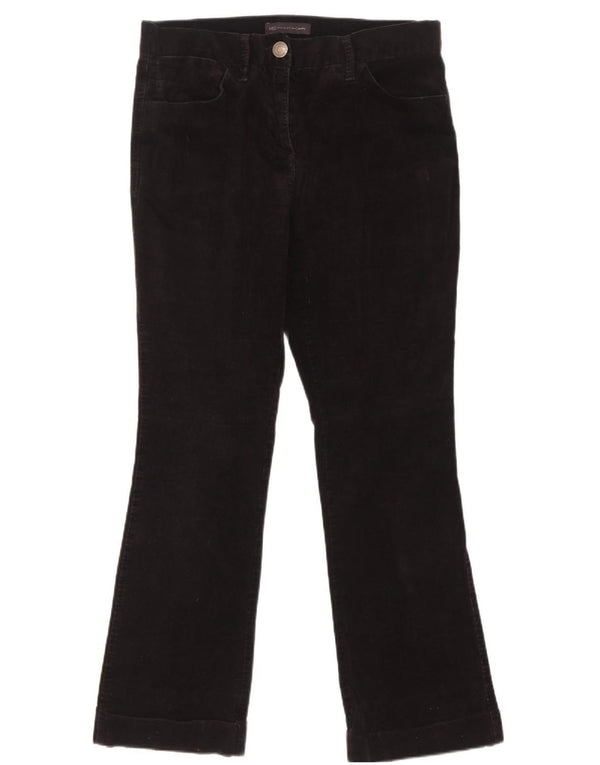 Marks & Spencer Womens Bootcut Corduroy Trousers UK 10 Small W32 L28 Black