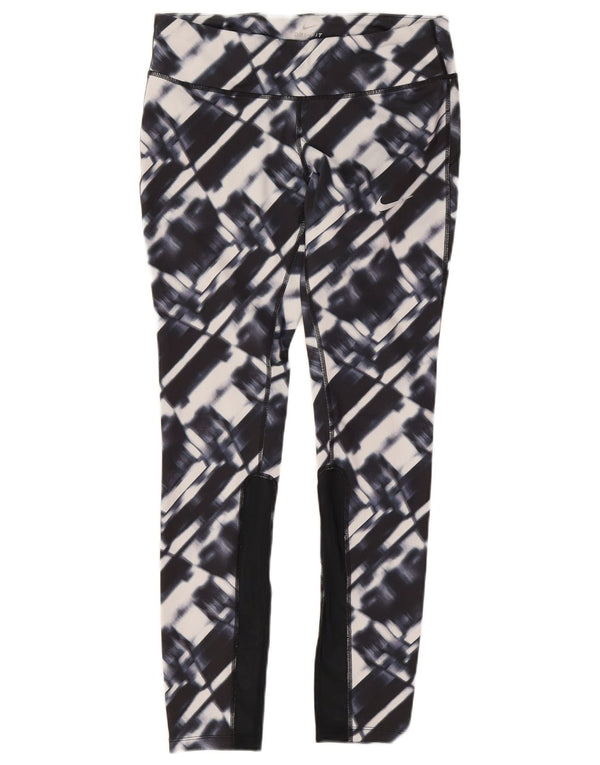 Nike Legging Dri Fit pour femme UK 12 Polyester géométrique bleu marine moyen