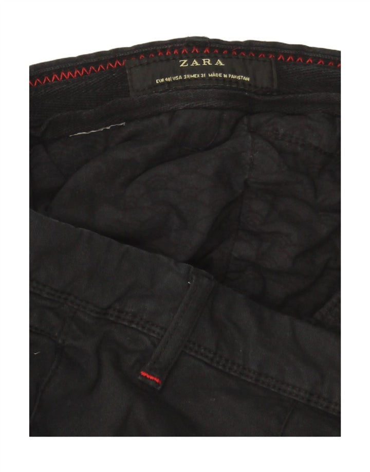 Zara Mens Slim Chino Trousers EU 40 Medium W31 L30 Black