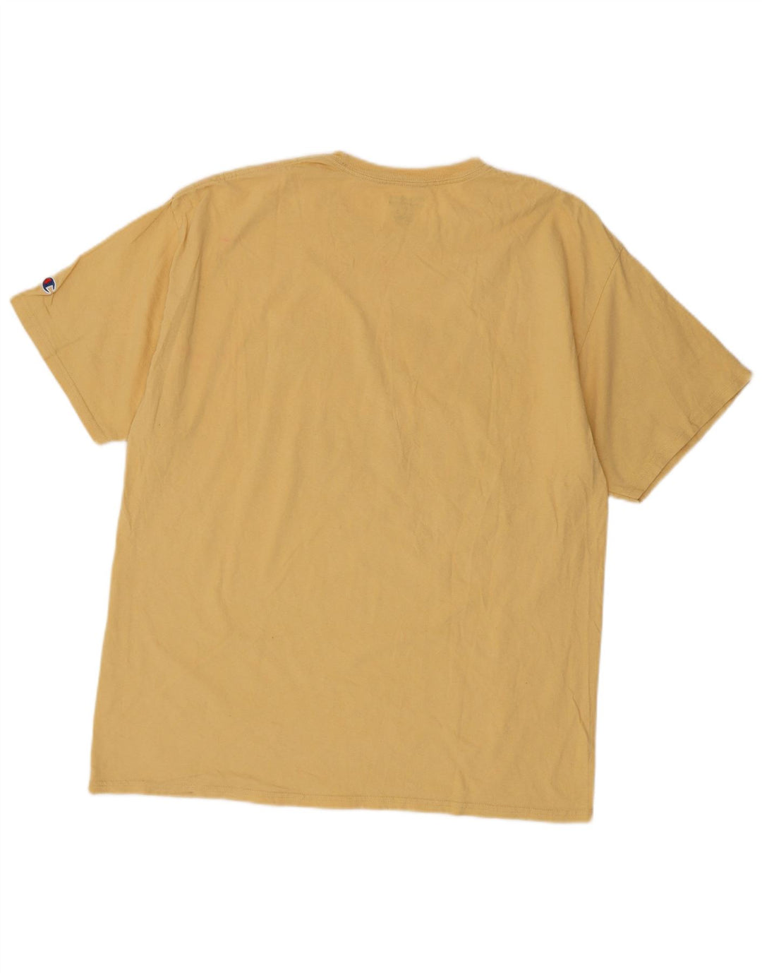 Champion Mens Graphic T-Shirt Top XL Yellow