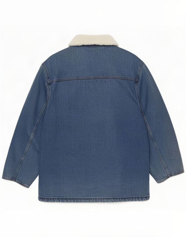 Giacca di jeans vintage Sherpa Duffle da uomo UK 38 Cotone blu medio