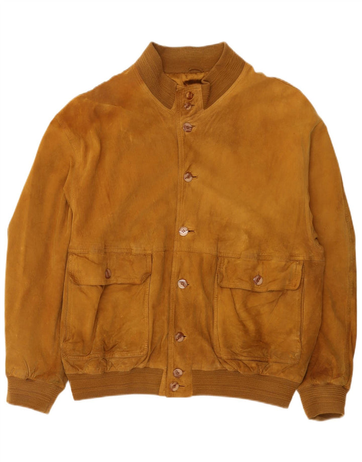 veste bomber en daim vintage pour homme UK 42 XL Marron