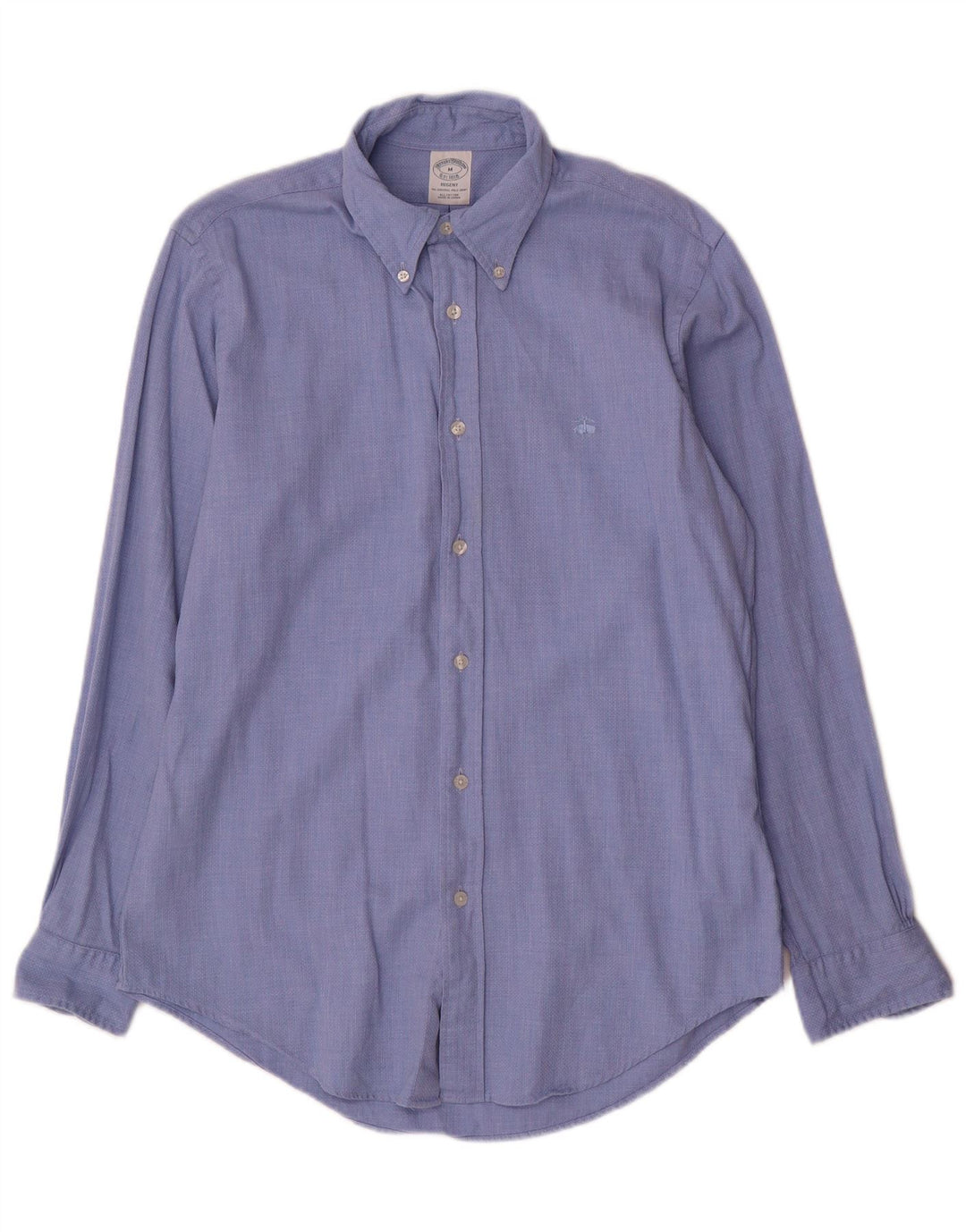 Brooks Brothers Mens Regent Shirt Medium Blue Geometric Cotton