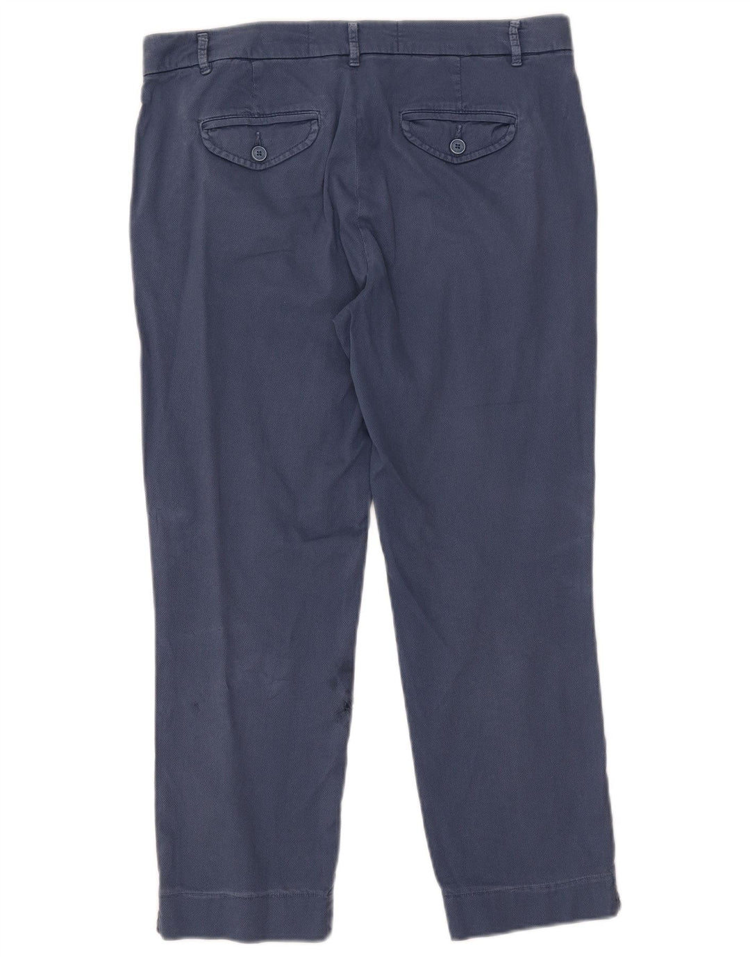 Benetton Womens Straight Cropped Trousers W33 L25 Blue