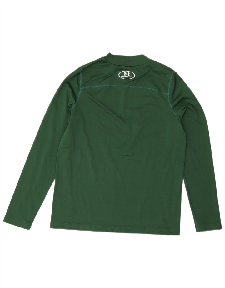 Under Armour Boys Cold Gear Top Long Sleeve 13-14 Years XL Green Polyester