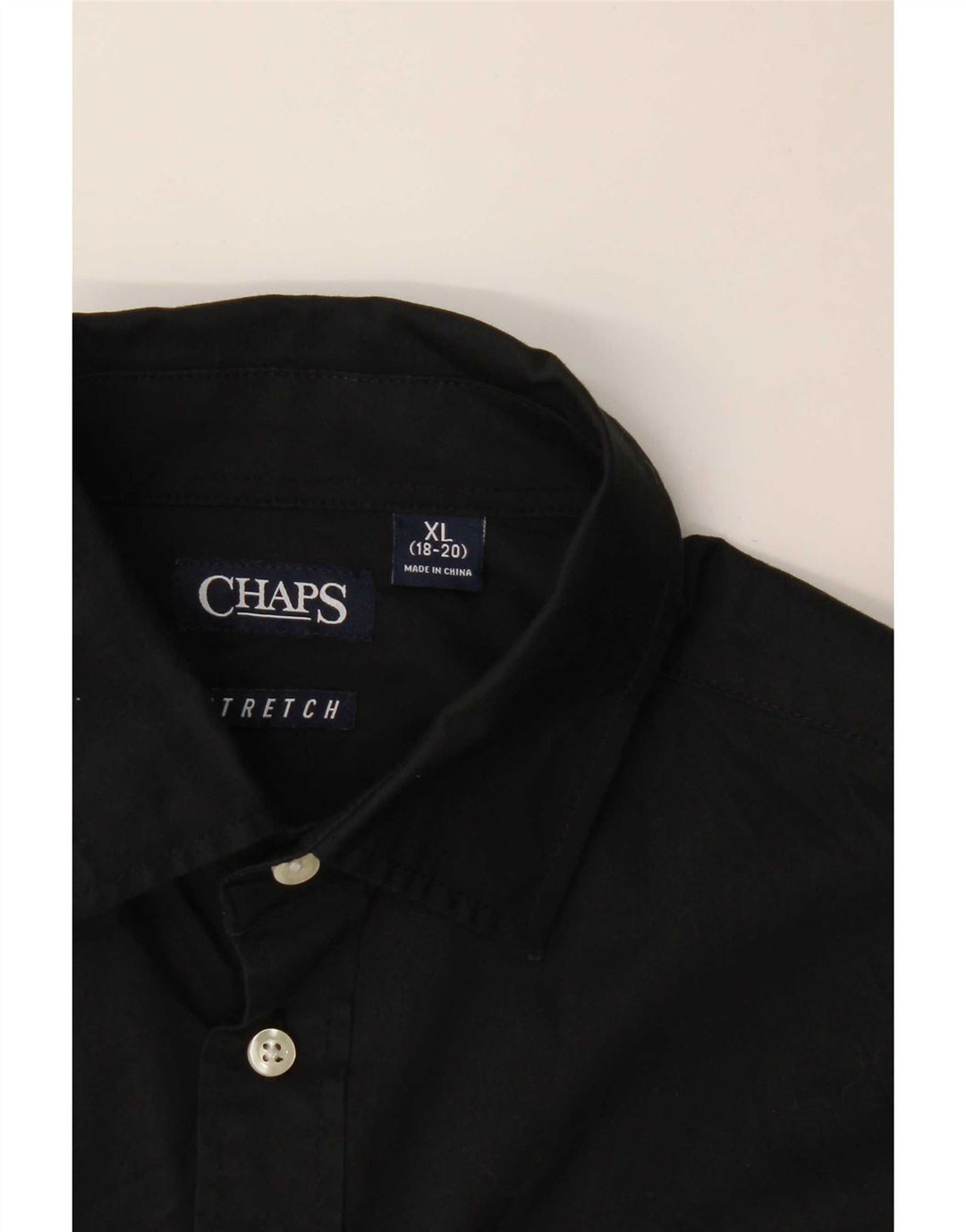 Chaps Boys Shirt 15-16 Years XL Black Cotton