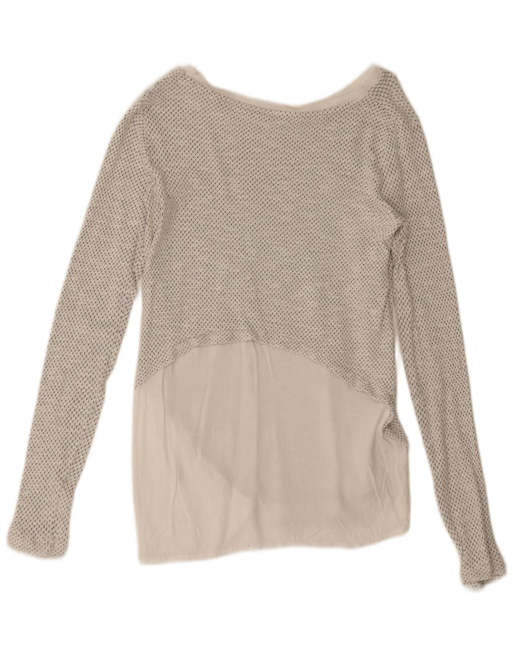 Zara Haut surdimensionné à manches longues pour femme UK 10 Petit Blanc à pois
