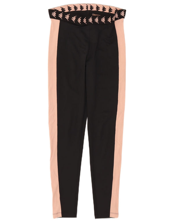 Kappa Womens Tezenis Grafiske Leggings UK 12 Medium Black Colourblock
