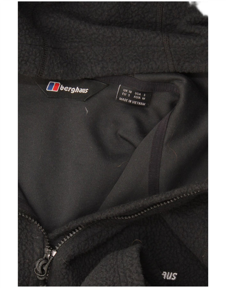 Berghaus Womens Hooded Fleece Jacket UK 10 Small Black