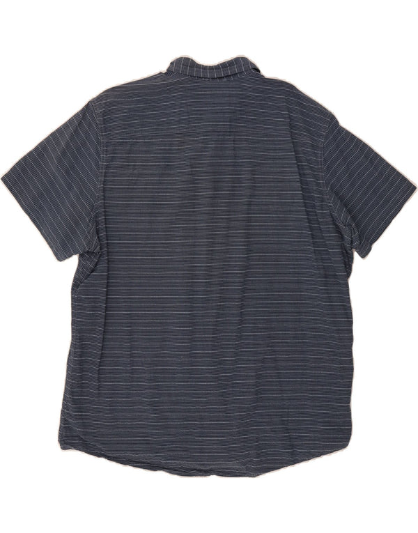EDDIE BAUER Mens Casual Fit Flannel Shirt 2XL Navy Blue Pinstripe