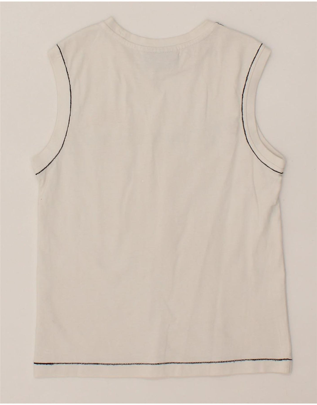 CHAMPION Boys Graphic Vest Top 7-8 Years Small White Vintage Champion and Second-Hand Champion from Messina Hembry 