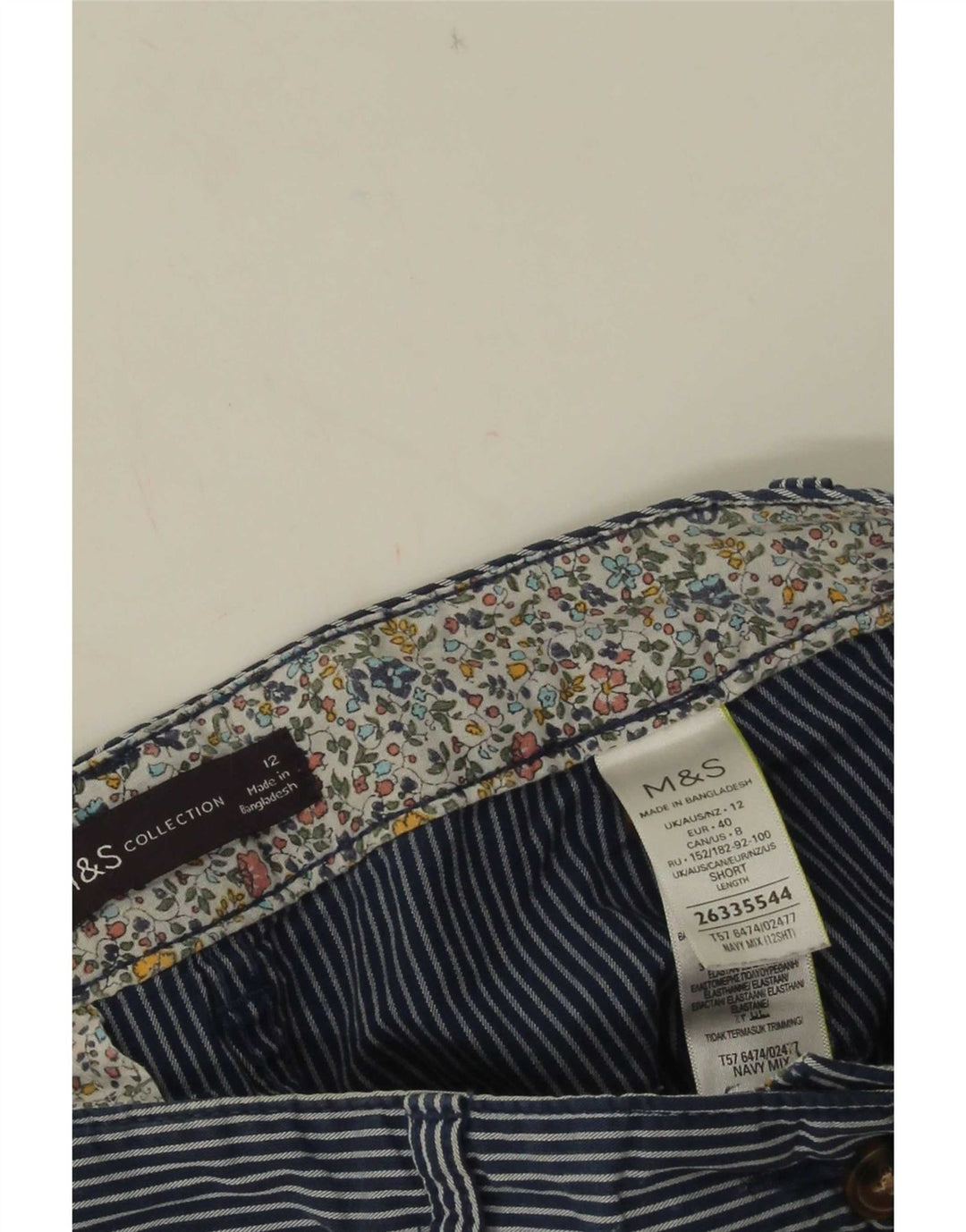 Marks & Spencer Dame Cropped Trousers UK 12 Medium W30 L26 Navy Blue
