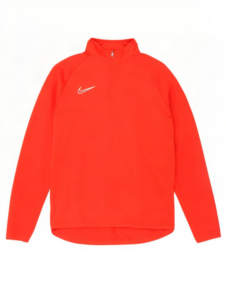 Nike Haut de survêtement Dri Fit Zip Neck pour hommes, grand color block rouge