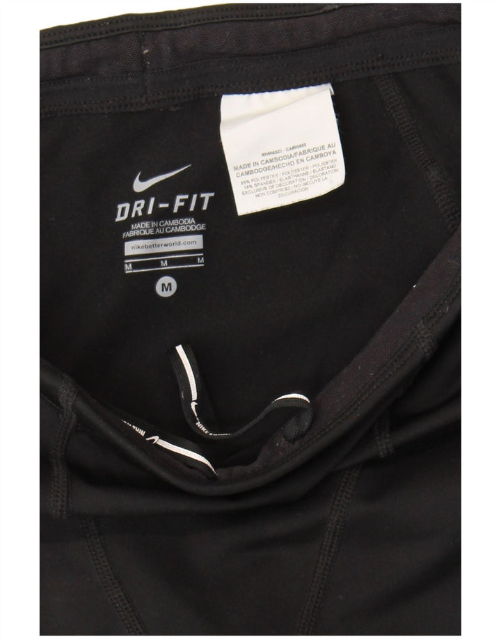Nike Womens Dri Fit Sport Shorts UK 12 Medium Black Colourblock Polyester