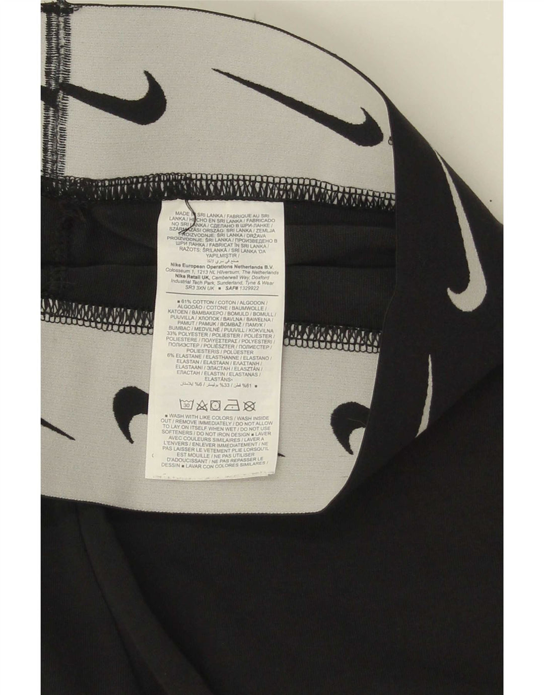 Nike Womens Graphic Leggings UK 8 Small  Black Cotton