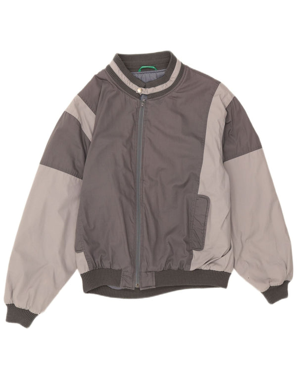 Canda Mens Bomber Jacket UK 40 Large Grey Colourblock Polyester