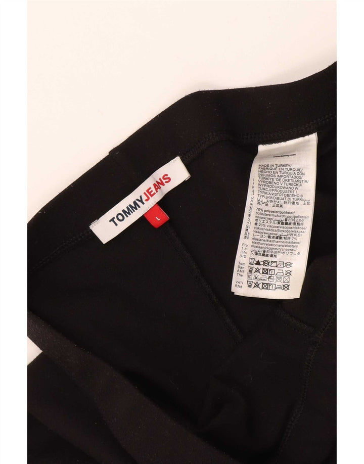 Legginsy damskie Tommy Hilfiger UK 16, duże, czarne, poliestrowe