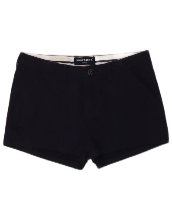 Superdry Womens Chino Shorts UK 8 Small W30  Navy Blue Cotton