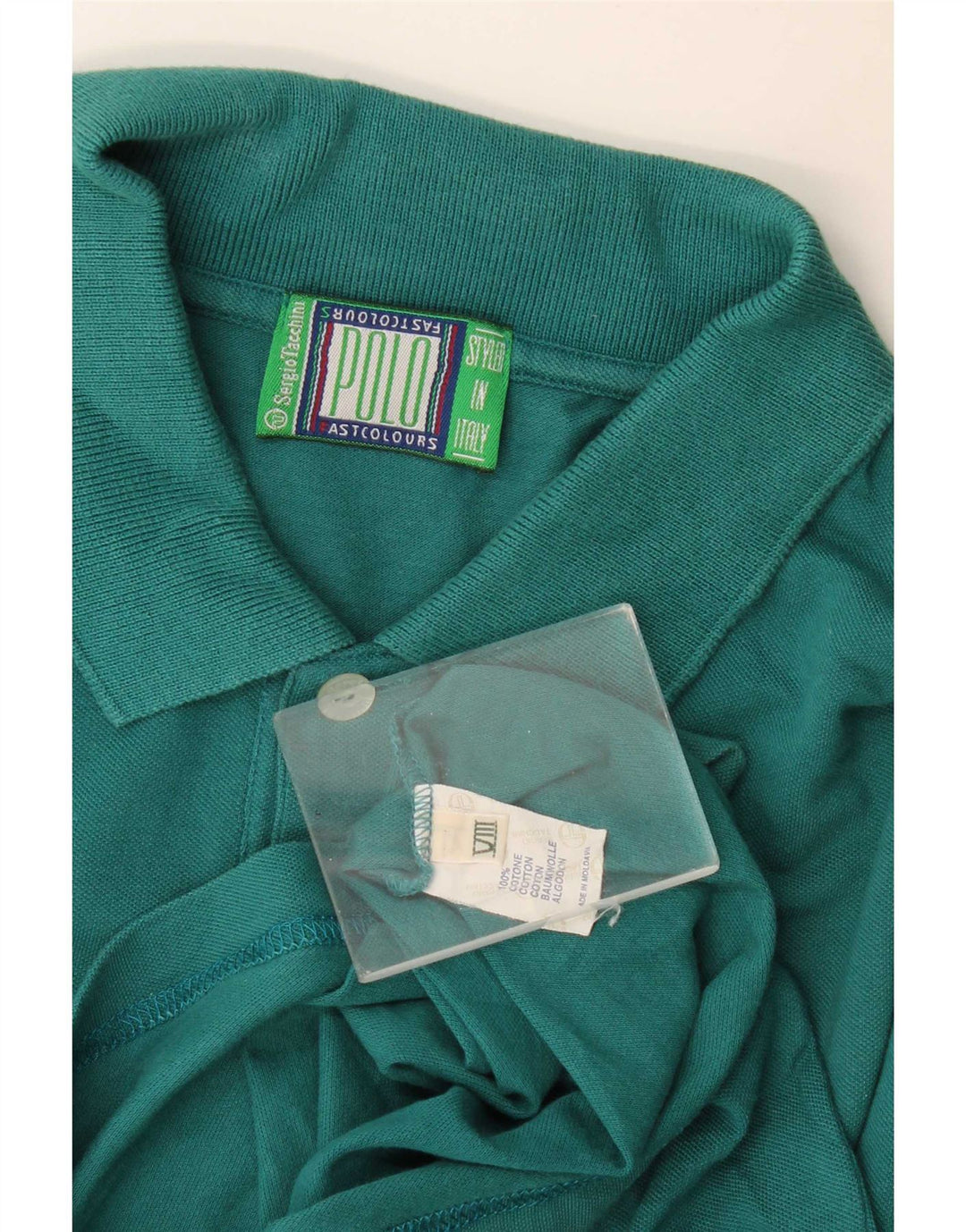 Sergio Tacchini Mens Polo Shirt Large Green Cotton