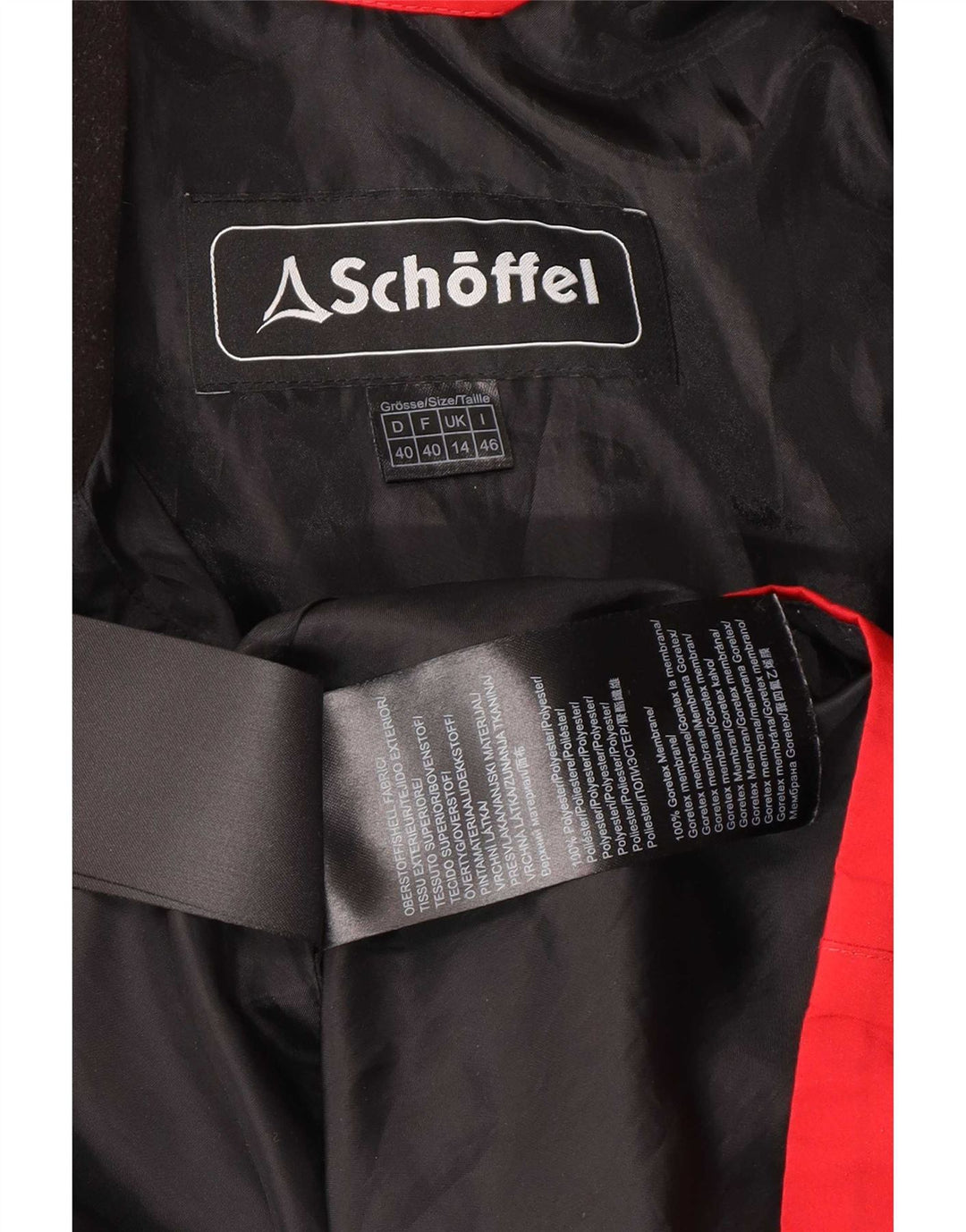Giacca antipioggia da donna Schoffel UK 14 grande poliestere rosso