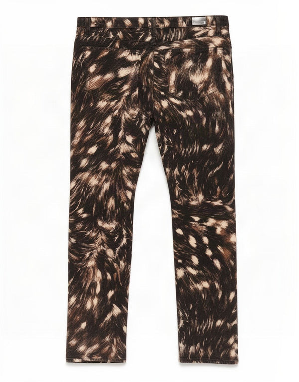 Calça casual feminina Roccobarocco IT 44 médio W30 L28 preta estampa animal