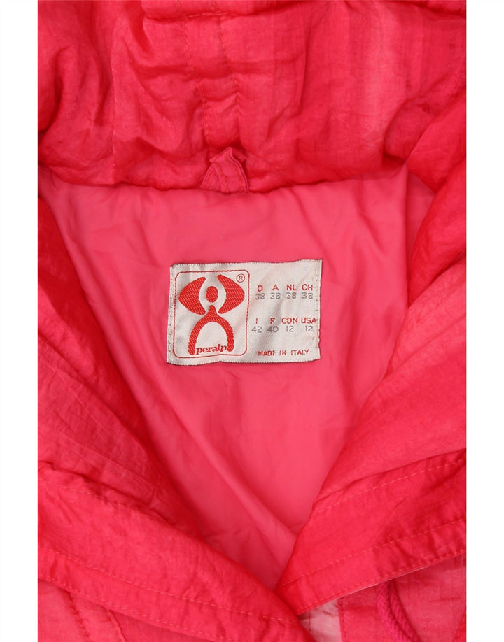 Peralp Womens Oversized Windbreaker Jacket IT 42 Medium Pink Polyamide