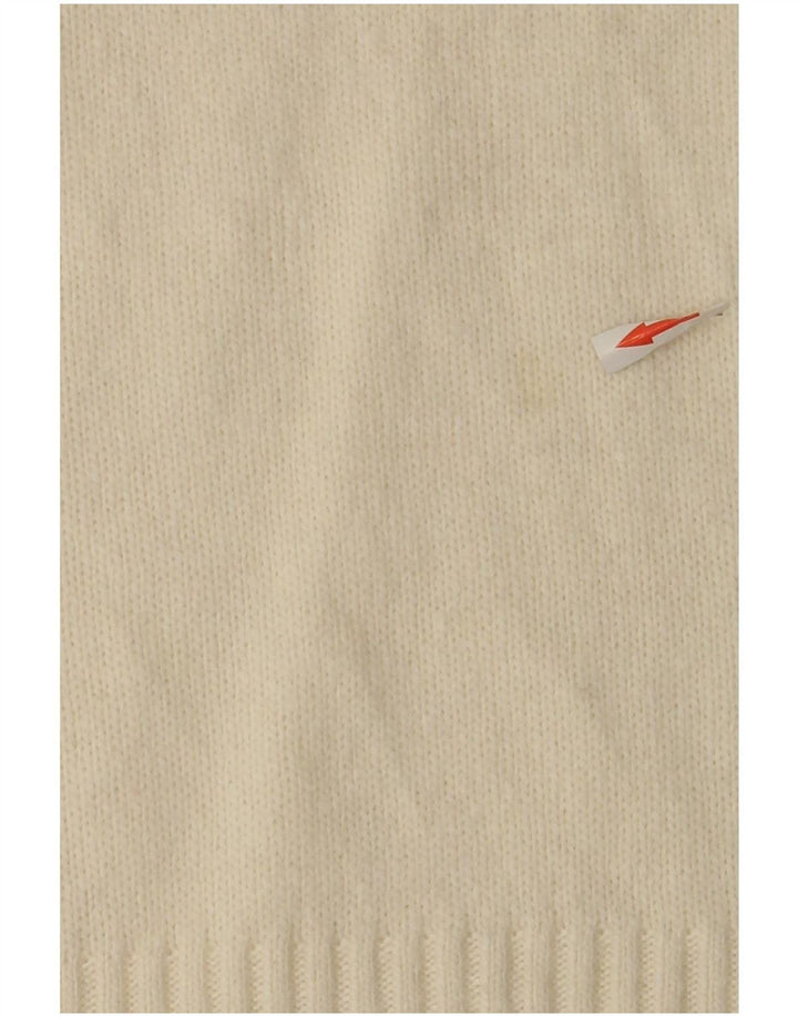 Levi's Womens Boat Neck Jumper Sweater UK 12 Medium Off White Polyamide