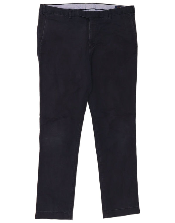 Pantaloni chino slim fit da uomo Polo Ralph Lauren W34 L32 cotone blu navy