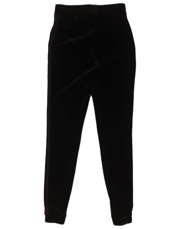 Adidas Womens Velour Tracksuit Trousers Joggers UK 6 XS Black Polyester