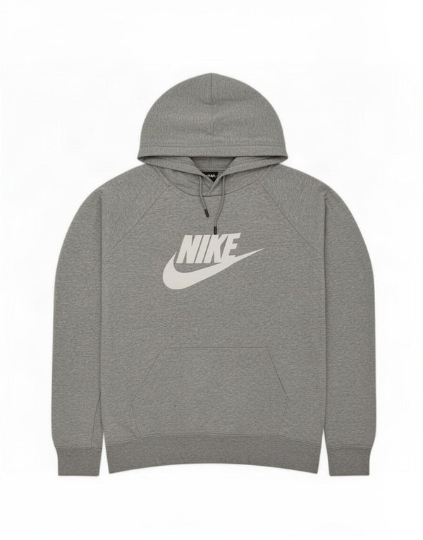 Nike Womens Graphic Hoodie Pullover UK 14 Mittelgrau gefleckte Baumwolle