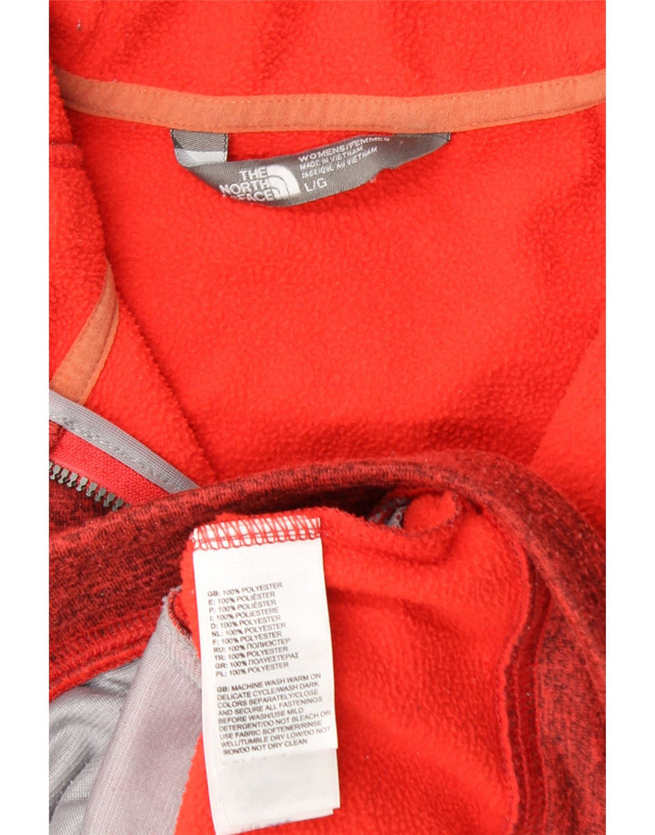 THE NORTH FACE Womens Zip Hoodie Sweater UK 16 Large Red Polyester