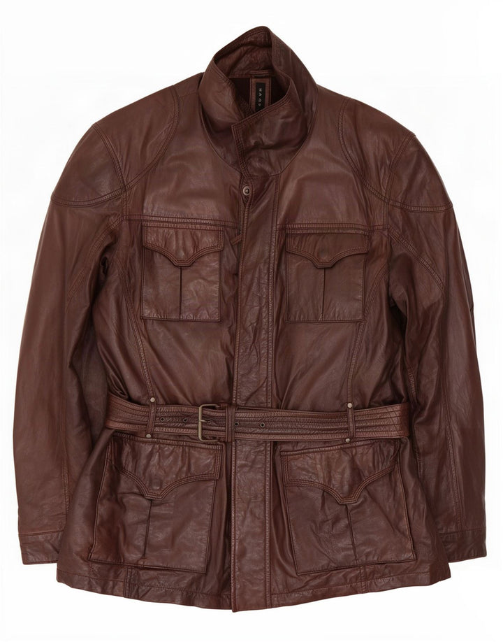 Mauritius Mens Leather Jacket IT 56 3XL Brown