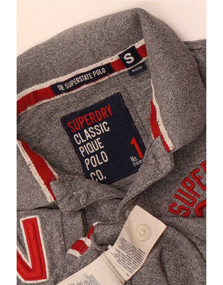 Polo grafica da uomo Superdry Small in cotone grigio