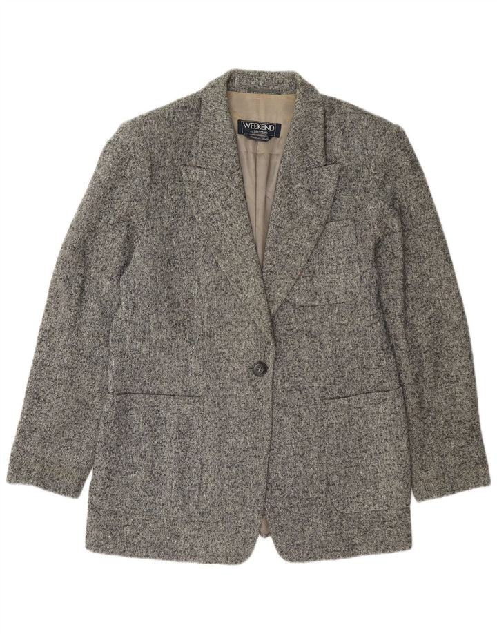 Max Mara Veste blazer Weekend 1 bouton pour femme UK 16 Large Gris Moucheté