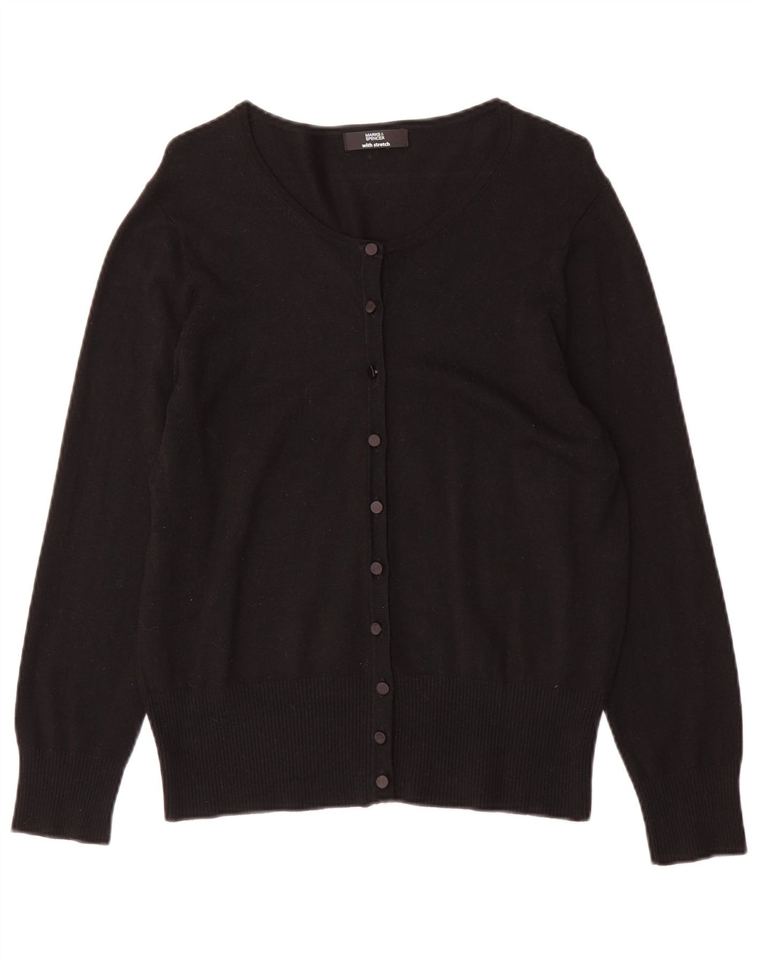 Marks & Spencer Womens Cardigan Sweater UK 16 Large Black Viscose