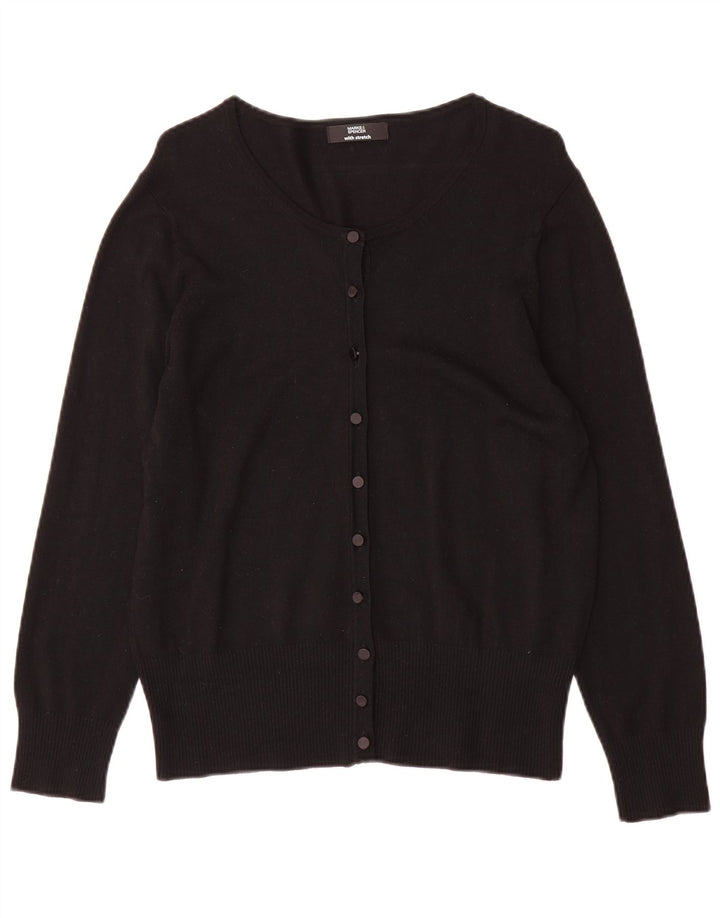 Marks & Spencer Womens Cardigan Sweater UK 16 Large Black Viscose