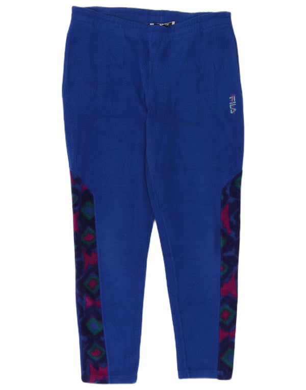 Fila Damen Fleece-Trainingshose IT 46 Large Blue Geometrisch