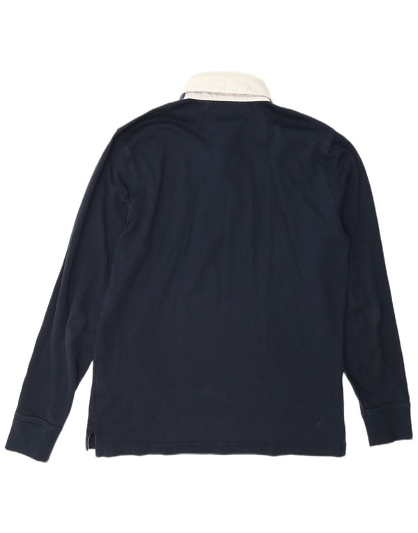 Tricou polo Tommy Hilfiger pentru bărbați cu mânecă lungă de rugby, bumbac mediu albastru bleumarin