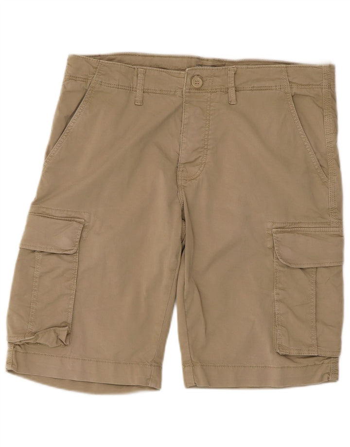 Pantaloncini cargo vintage da uomo W33 in cotone beige medio