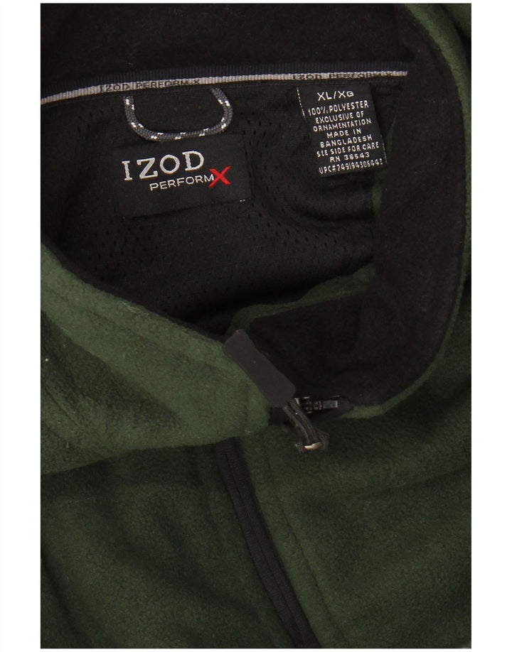 IZOD Mens Fleece Jacket UK 42 XL Khaki Polyester
