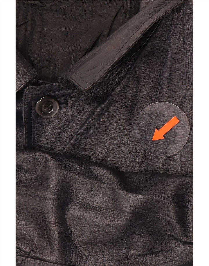 Vintage Mens Leather Jacket UK 38 Medium Black Colourblock