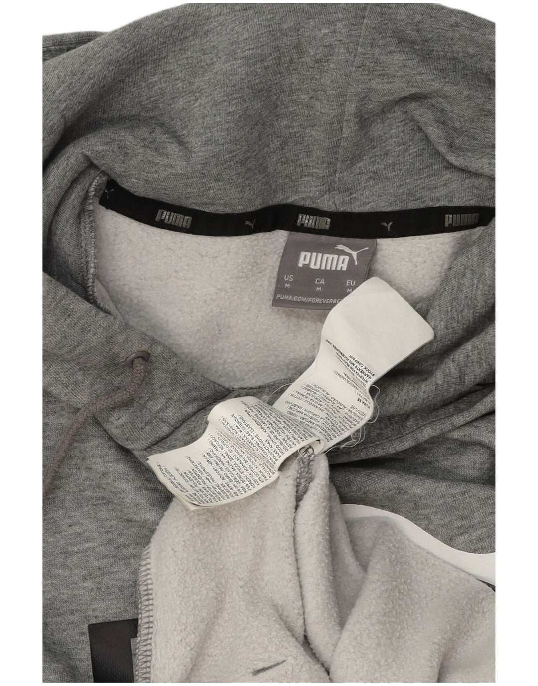 Puma Pull à Capuche Graphique Homme Gris Moyen Moucheté Coton