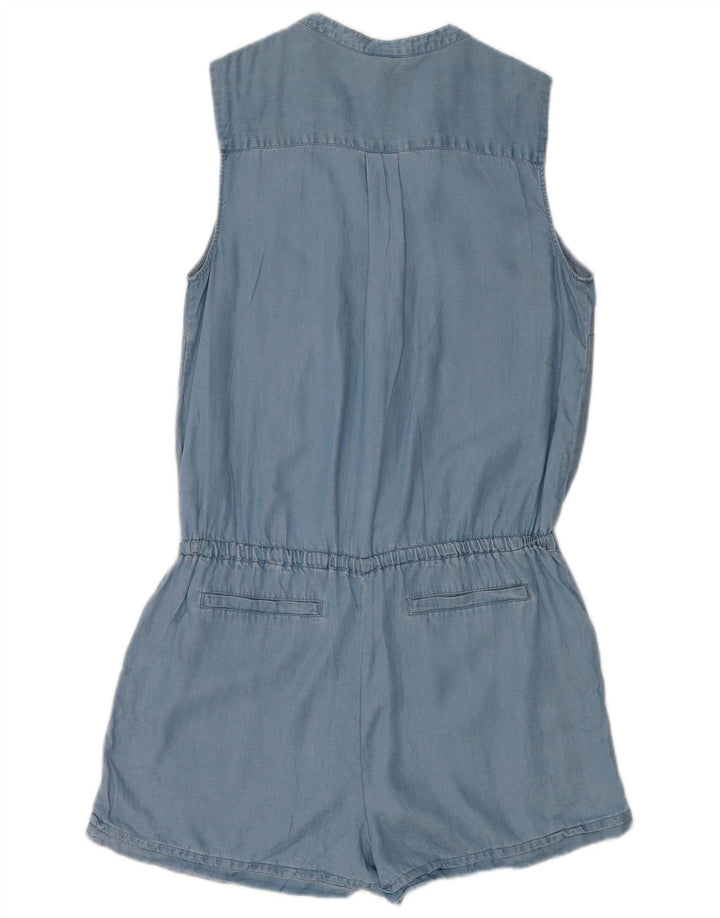 Mossimo Womens Sleeveless Playsuit UK 12 Medium  Blue Lyocell