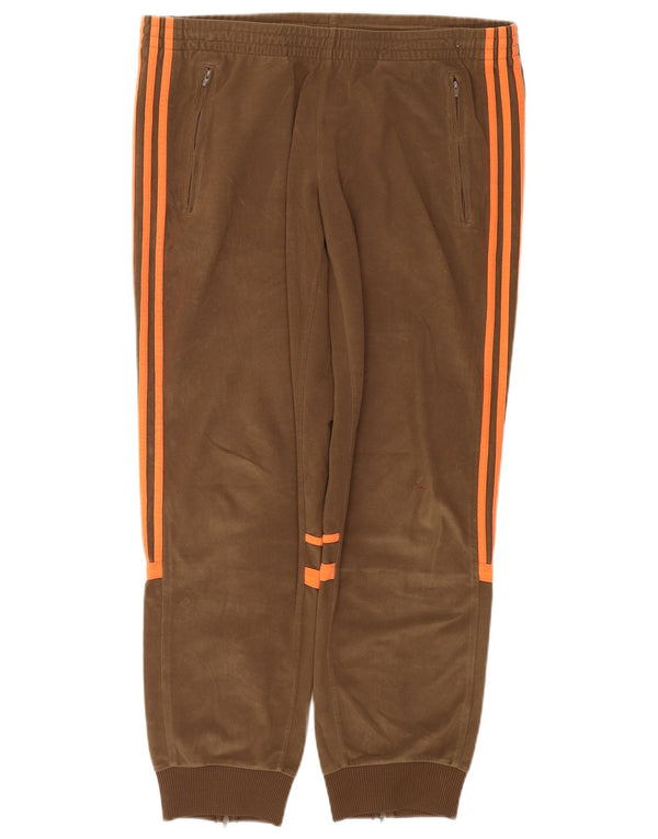 Adidas - Pantalones de chándal para mujer, forro polar, talla 40, talla grande, color beige, poliéster