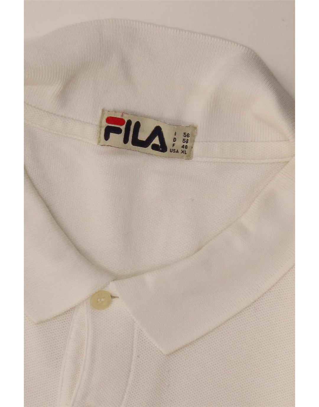 FILA Mens Polo Shirt IT 56 2XL White