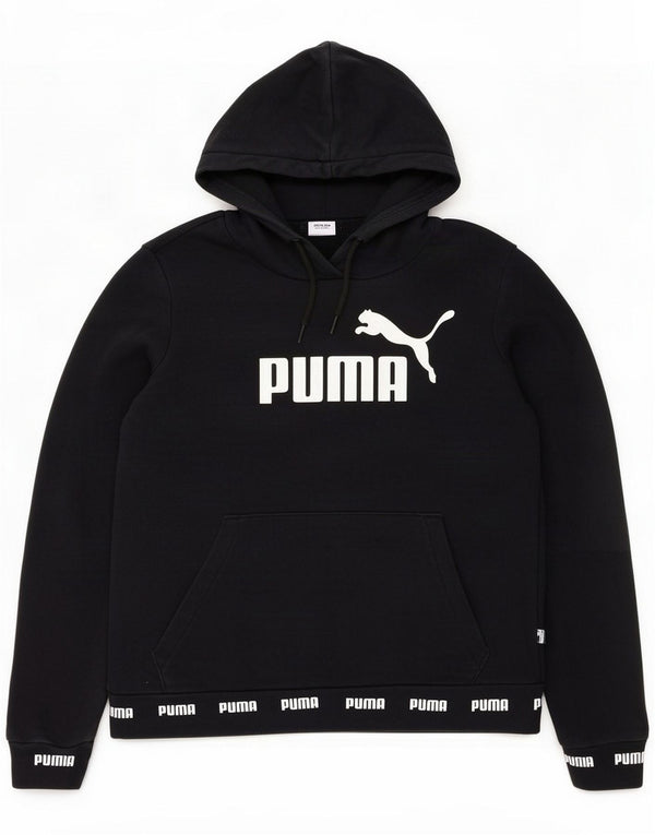 Puma Womens Graphic Hoodie Jumper UK 10 Small Black