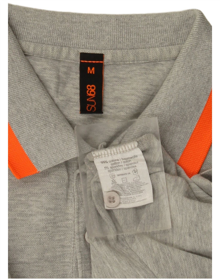 Sun68 Mens Polo Shirt Medium Grey Cotton