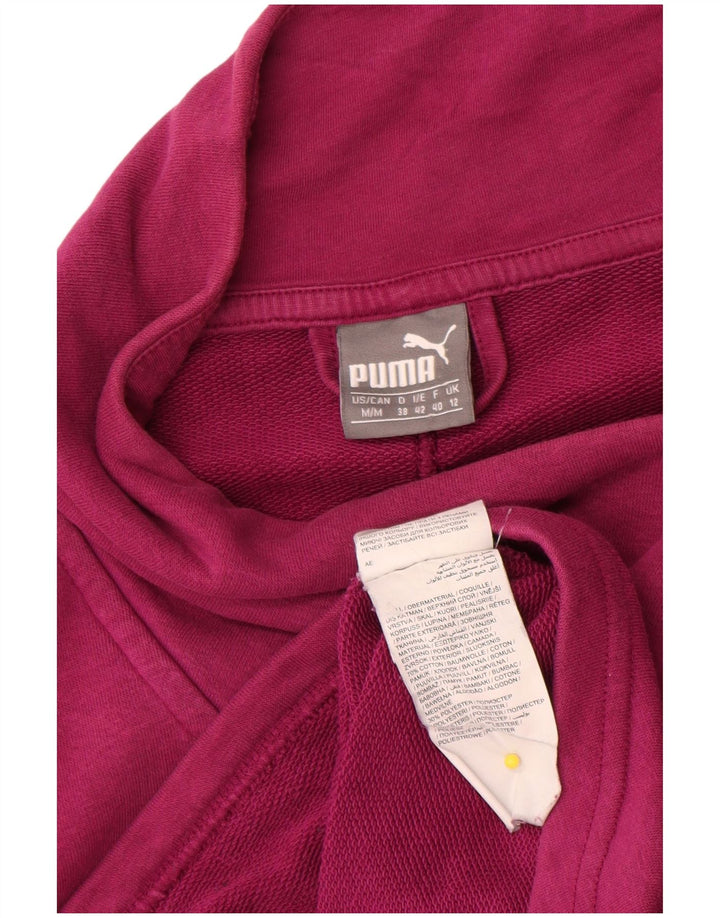 Puma Womens Tracksuit Top Jacket UK 12 Medium Pink Cotton