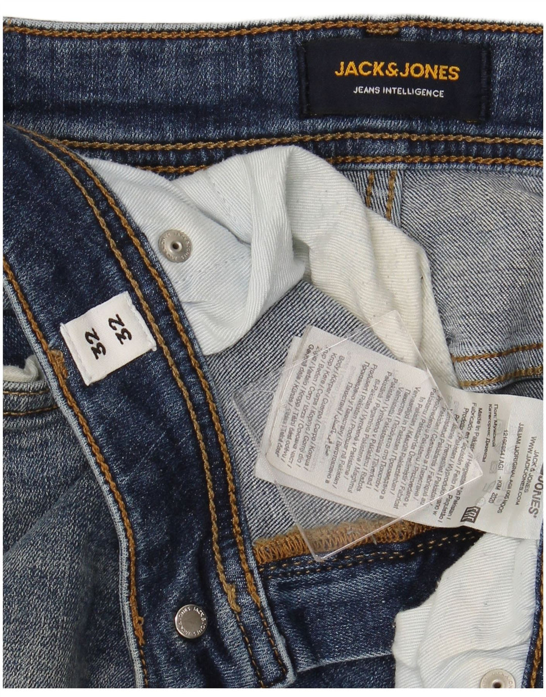 JACK & JONES Slim Jeans til mænd W32 L32 Blå polyester