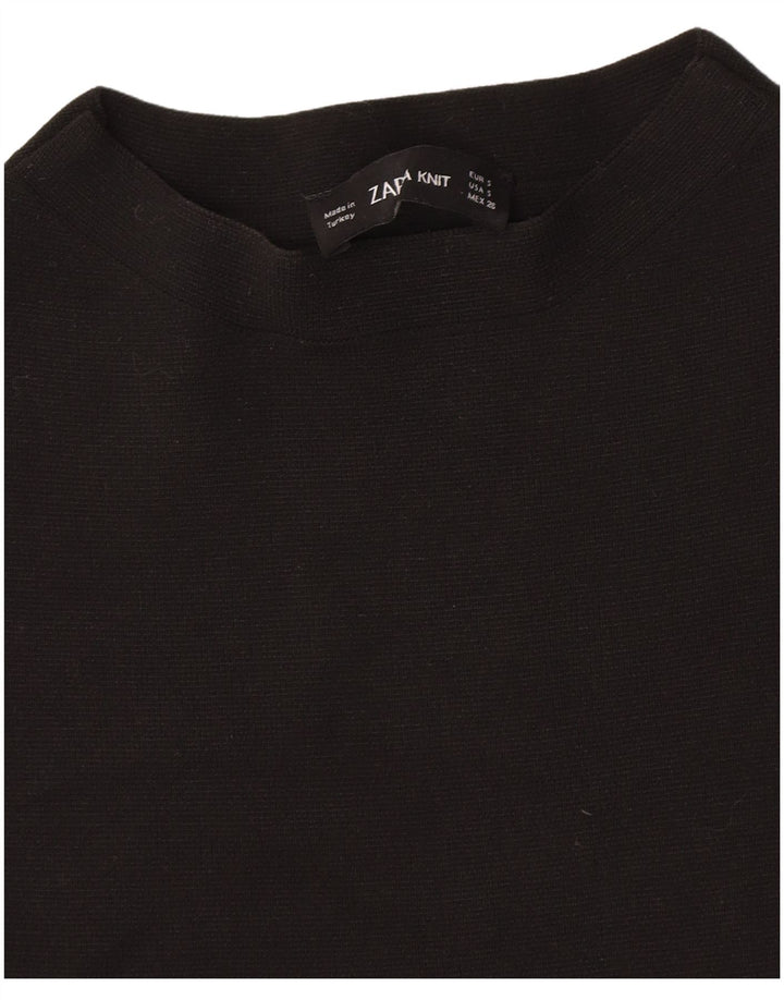 Zara Damen Weste Top UK 8 Small Schwarz